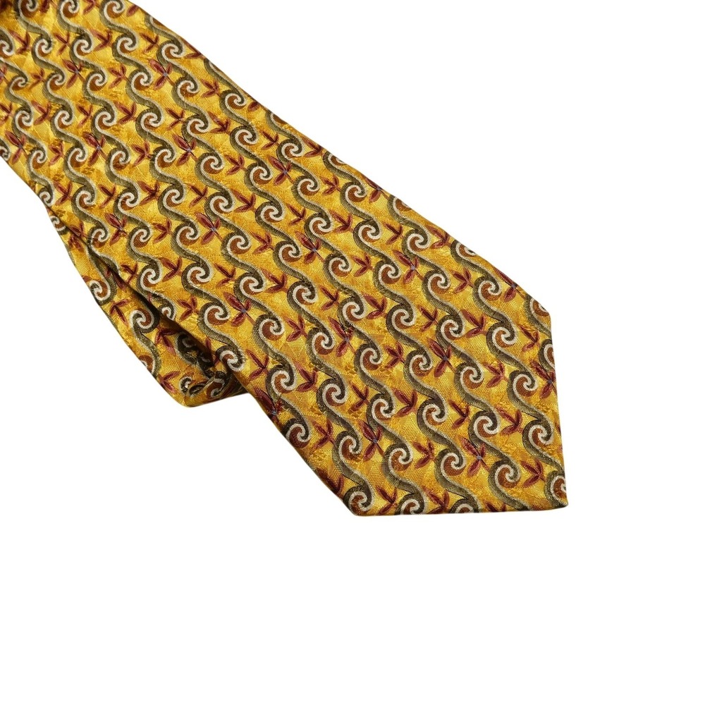 Robert Talbott Studio Tie Mens‎ One Size Yellow Paisley Silk Jacquard Necktie